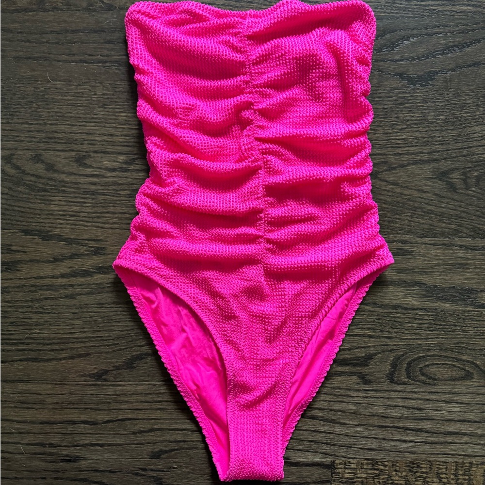 Milly hot pink bandeau swimsuit size p NWT